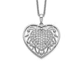 Sentimental Expressions 925 Sterling Silver Antiqued CZ My Granddaughter Heart Necklace 18 Inches x 22 mm