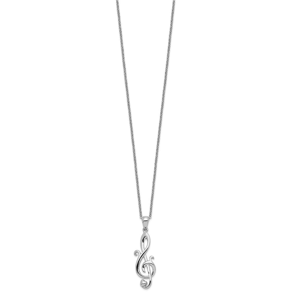 Sentimental Expressions 925 Sterling Silver Rhodium Plated Love Note Necklace 18 Inches x 10 mm