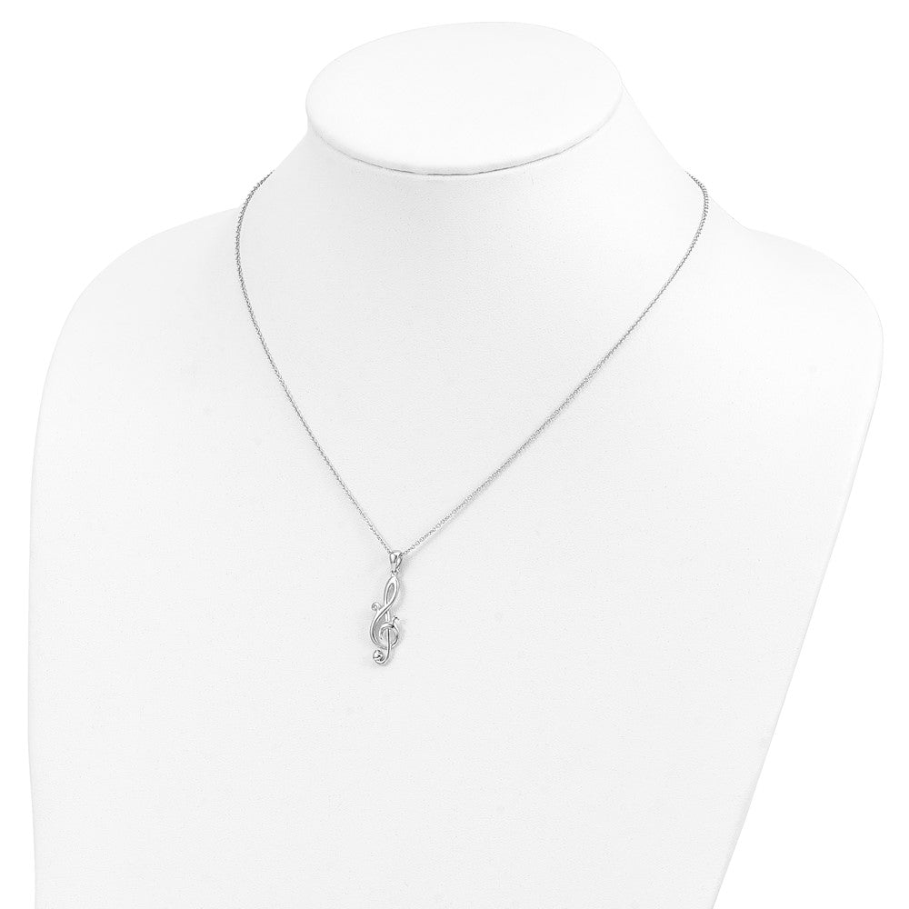 Sentimental Expressions 925 Sterling Silver Rhodium Plated Love Note Necklace 18 Inches x 10 mm