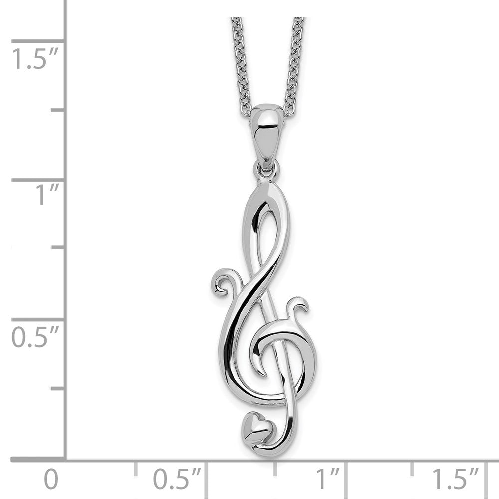 Sentimental Expressions 925 Sterling Silver Rhodium Plated Love Note Necklace 18 Inches x 10 mm
