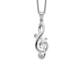 Sentimental Expressions 925 Sterling Silver Rhodium Plated Love Note Necklace 18 Inches x 10 mm