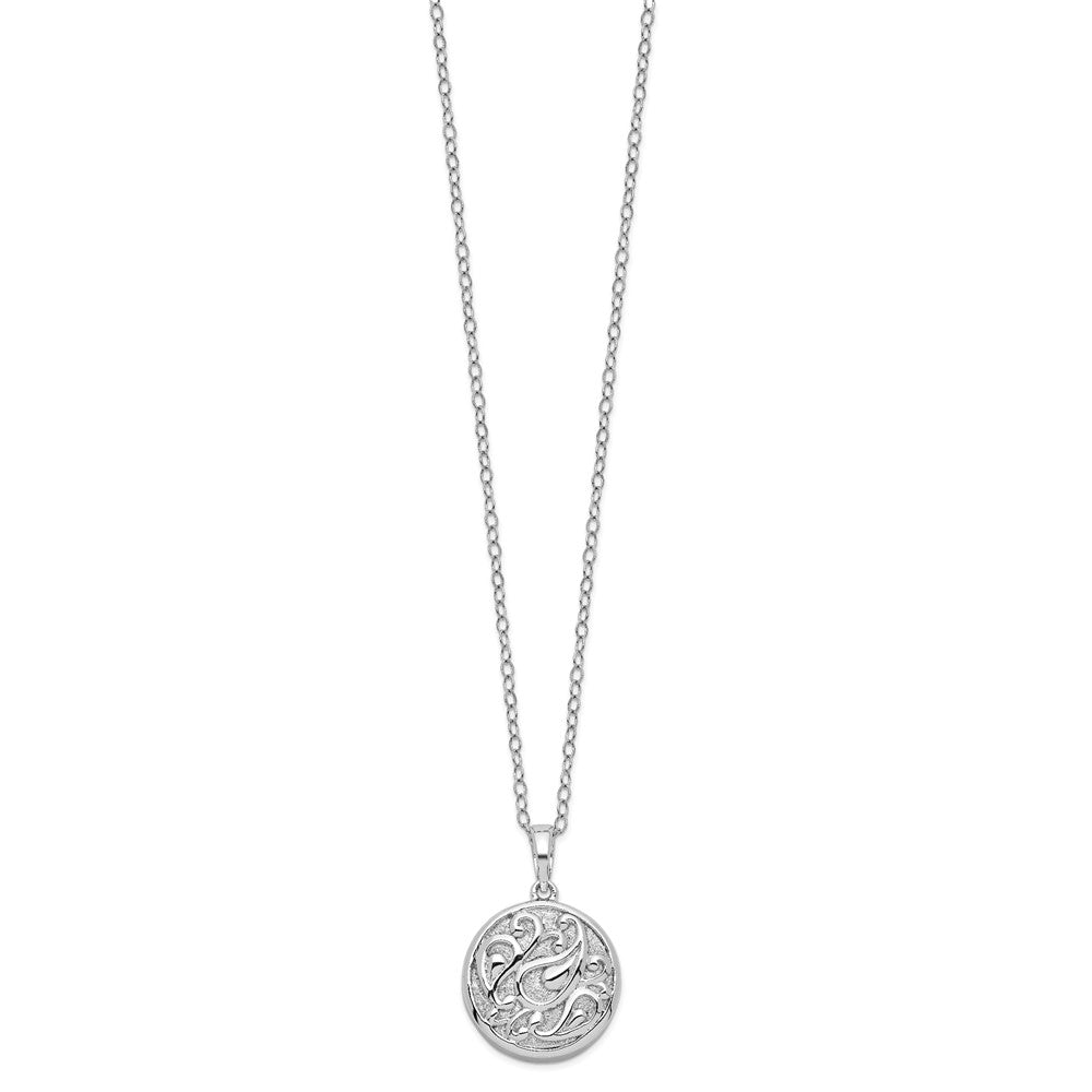 Sentimental Expressions 925 Sterling Silver Necklace with Pendant  Tear in Circle Ash Holder 18in Necklace 19 mm