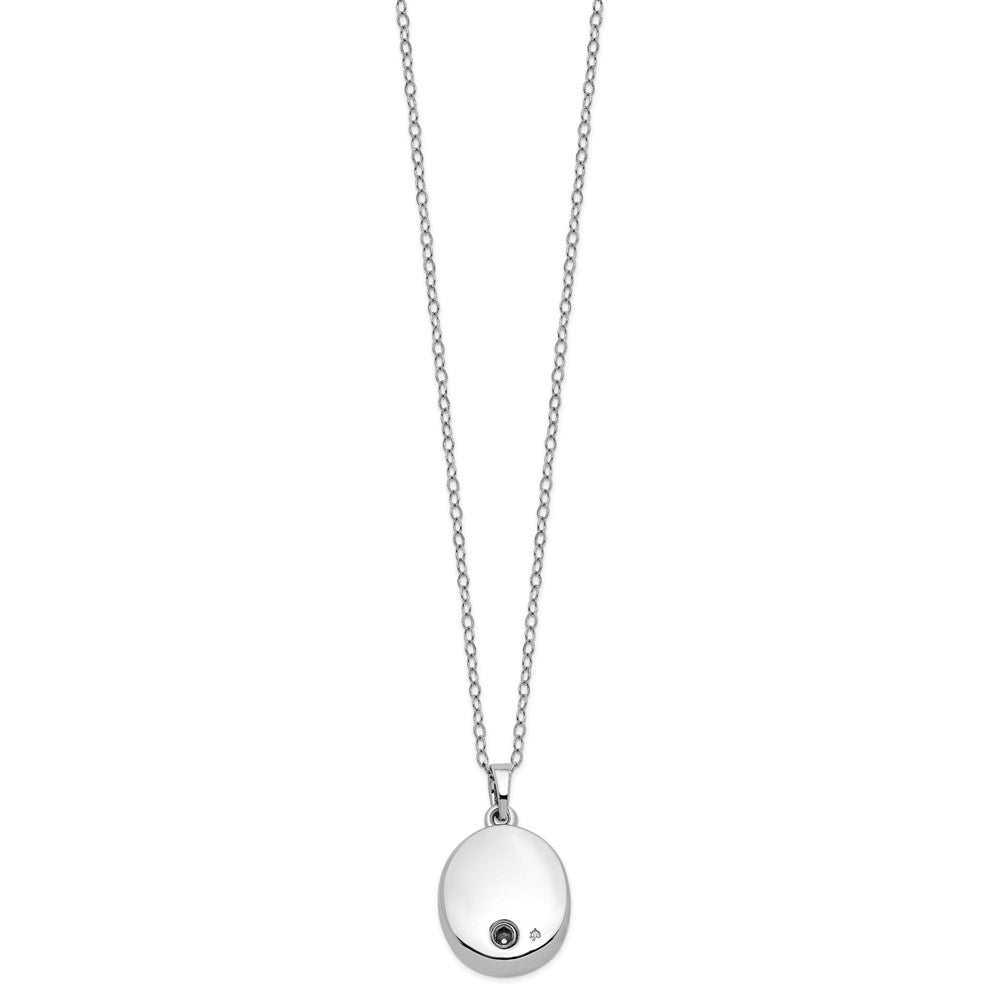 Sentimental Expressions 925 Sterling Silver Rhodium Antiqued Tree of Life Ash Holder 18in Necklace 17 mm