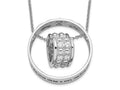 Sentimental Expressions 925 Sterling Silver Fancy CZ Antiqued Mother and Daughter Necklace 18 Inches x 25 mm