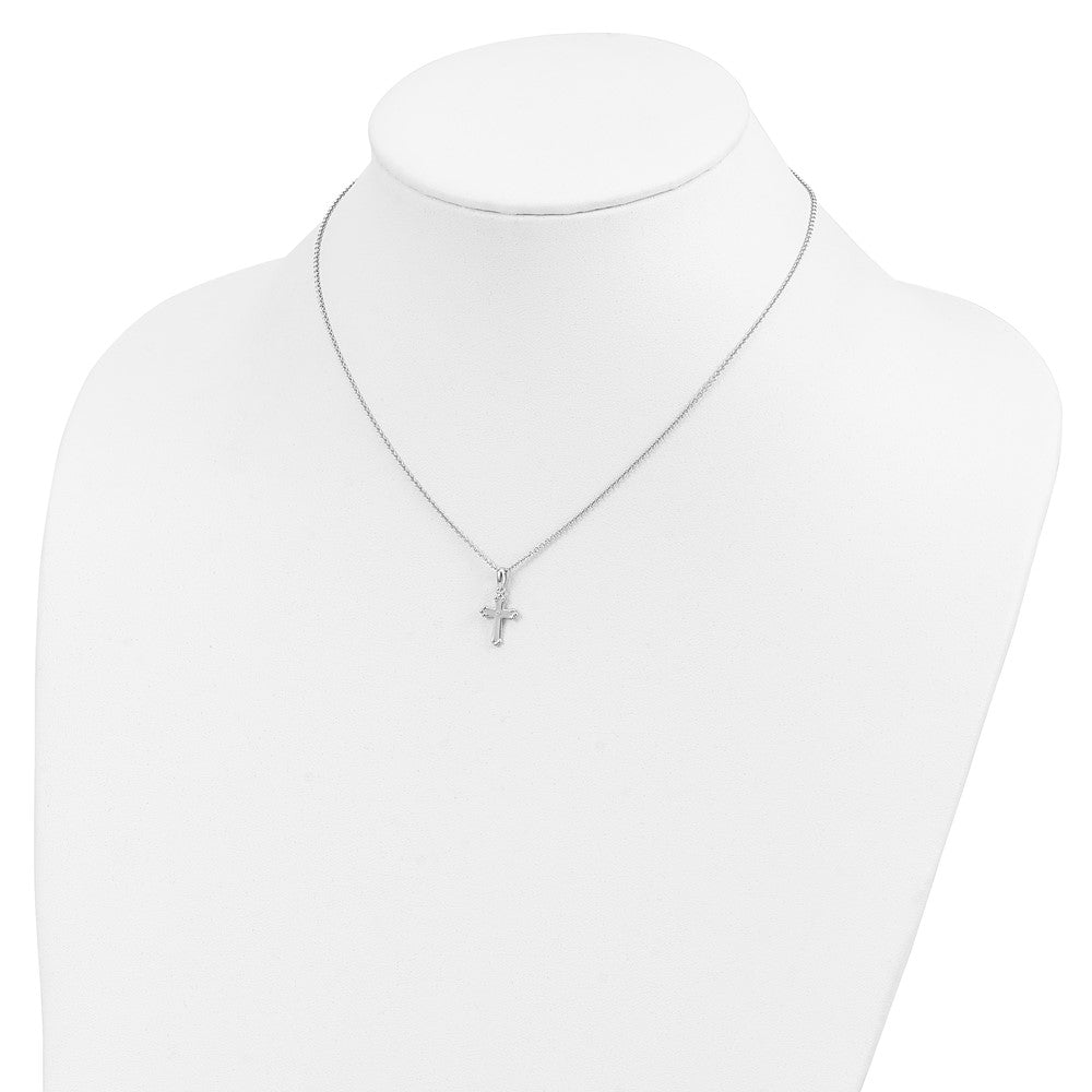 Sentimental Expressions 925 Sterling Silver Cable  CZ Believe Big Necklace 14 Inches x 9 mm