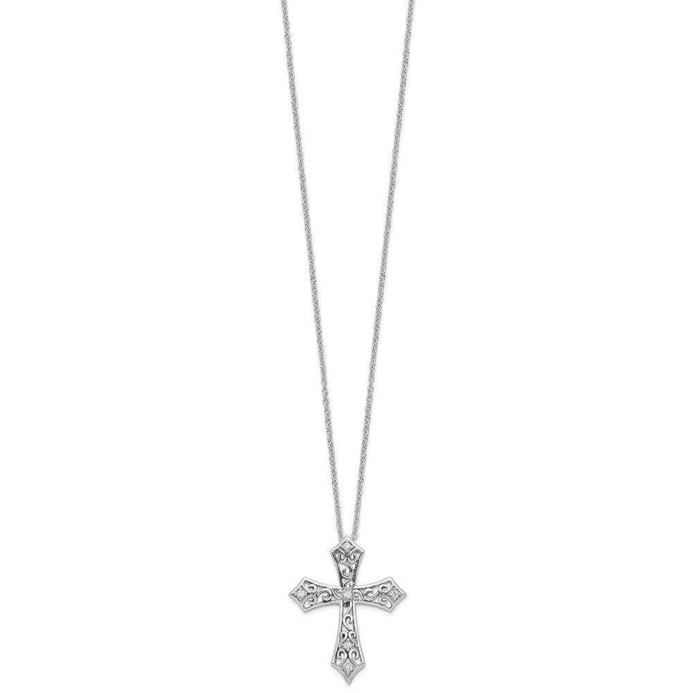 Sentimental Expressions 925 Sterling Silver Rhodium Plated CZ I Still Believe Necklace 18 Inches x 22 mm