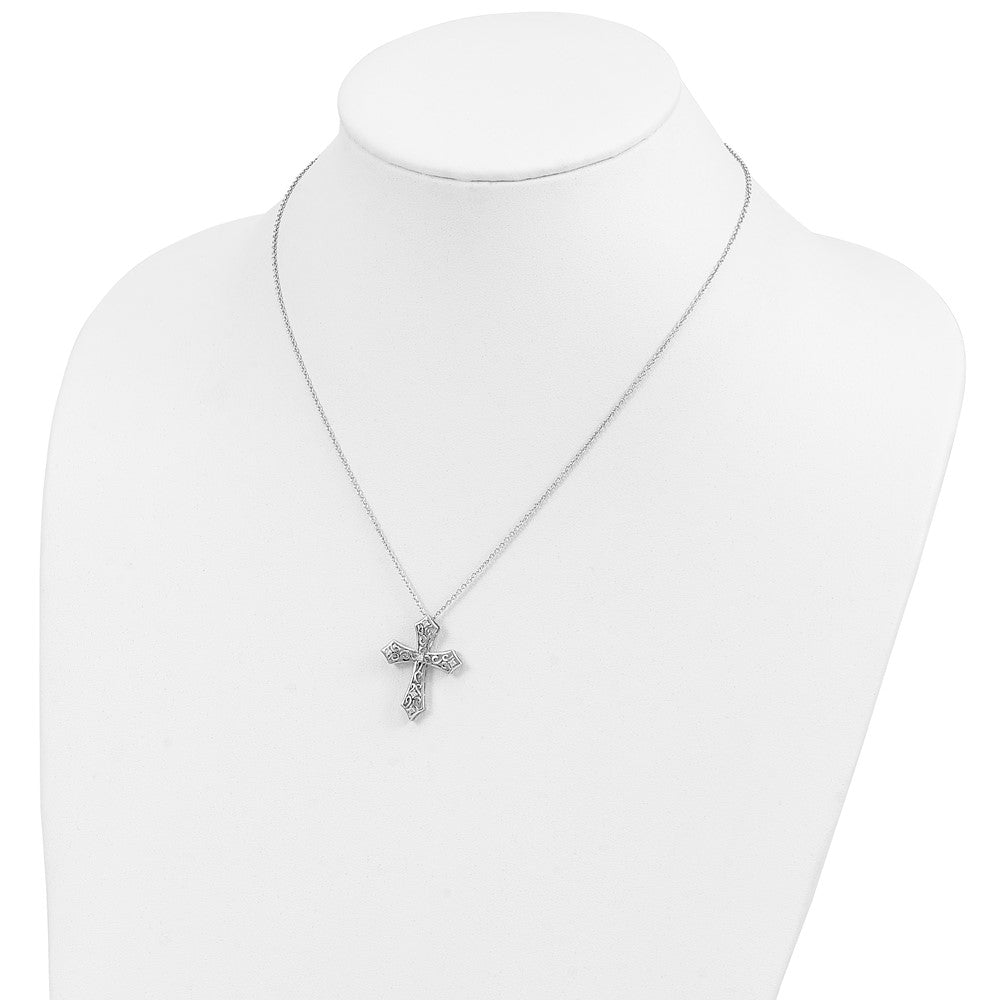 Sentimental Expressions 925 Sterling Silver Rhodium Plated CZ I Still Believe Necklace 18 Inches x 22 mm