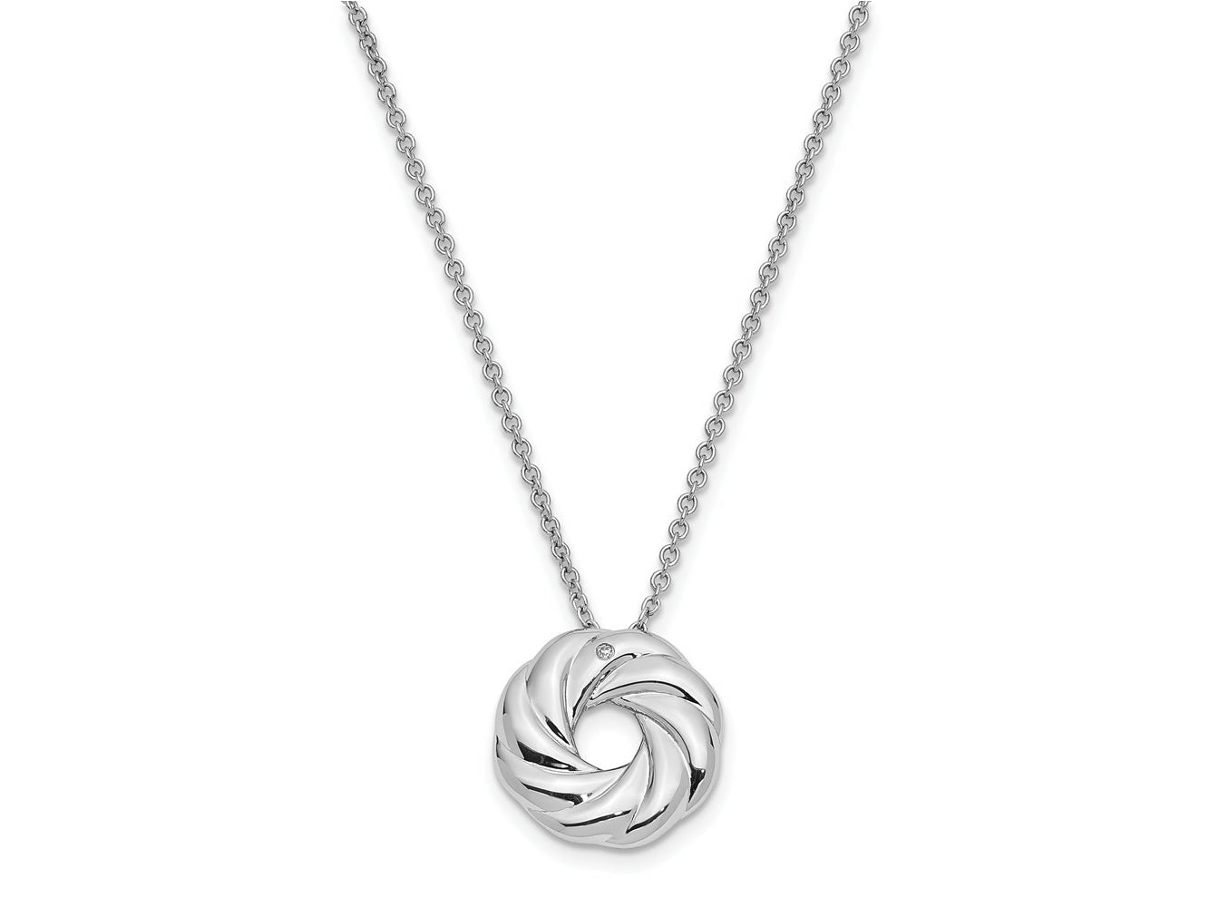 Sentimental Expressions 925 Sterling Silver Cable  CZ Sparkle Shine Necklace 14 Inches x 14 mm