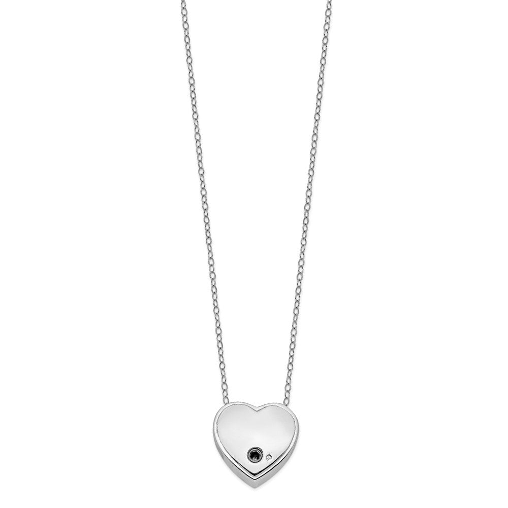 Sentimental Expressions 925 Sterling Silver Rhodium CZ Missing You Ash Holder Necklace 18 Inches x 22 mm