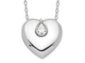 Sentimental Expressions 925 Sterling Silver Rhodium CZ Missing You Ash Holder Necklace 18 Inches x 22 mm