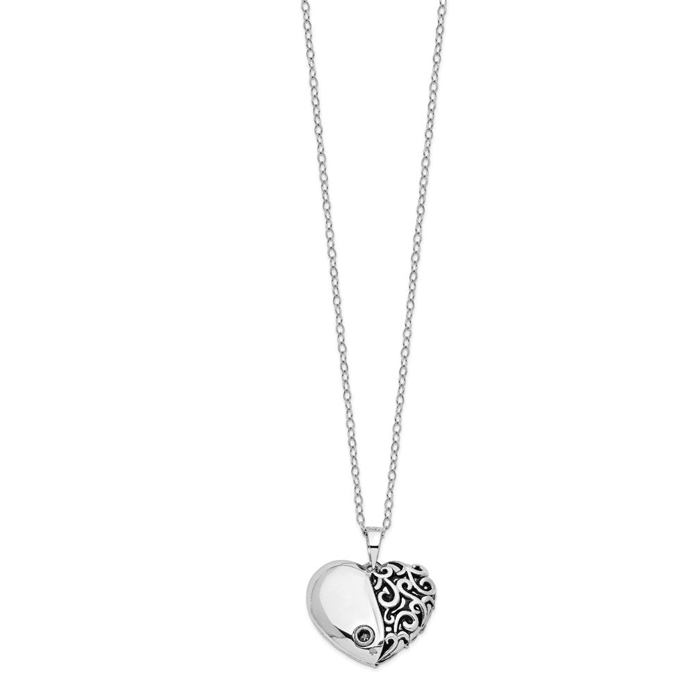 Sentimental Expressions 925 Sterling Silver Cable Rhodium and Antiqued One More Day Ash Holder Necklace 18 Inches x 25 m