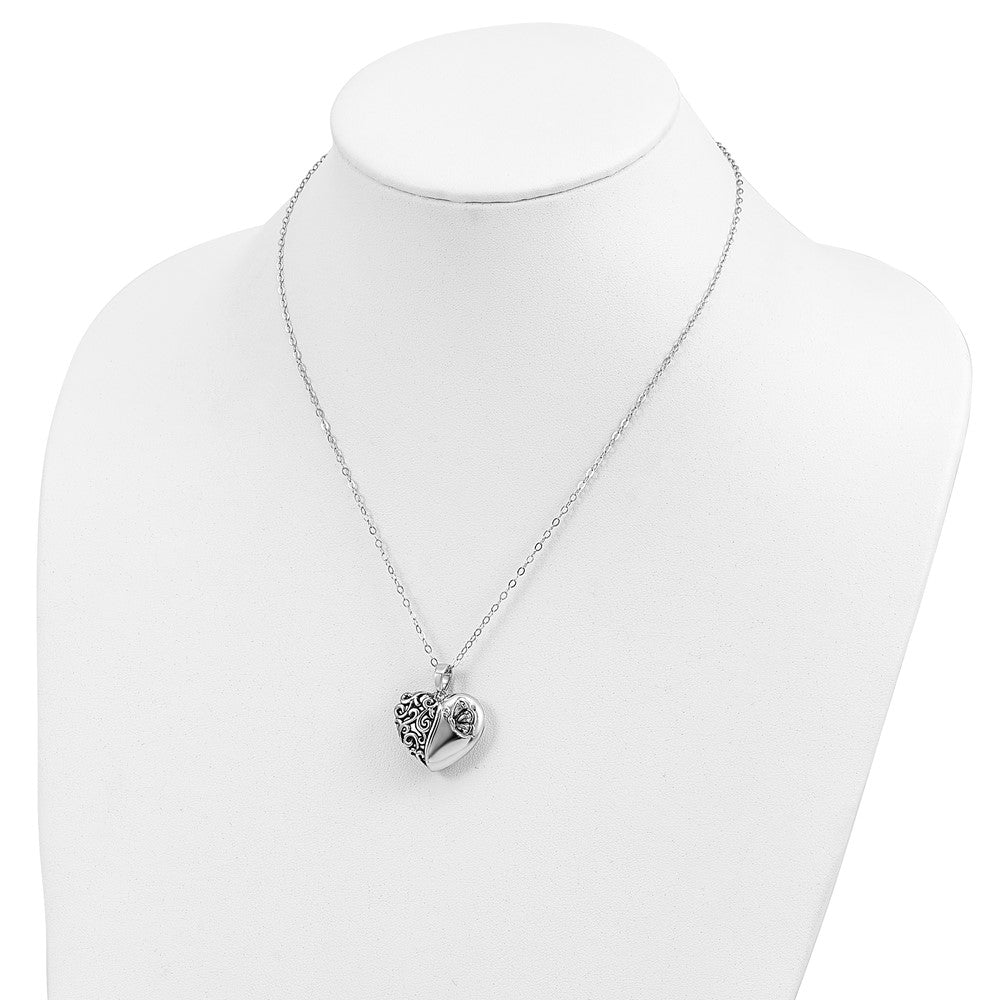 Sentimental Expressions 925 Sterling Silver Cable Rhodium and Antiqued One More Day Ash Holder Necklace 18 Inches x 25 m