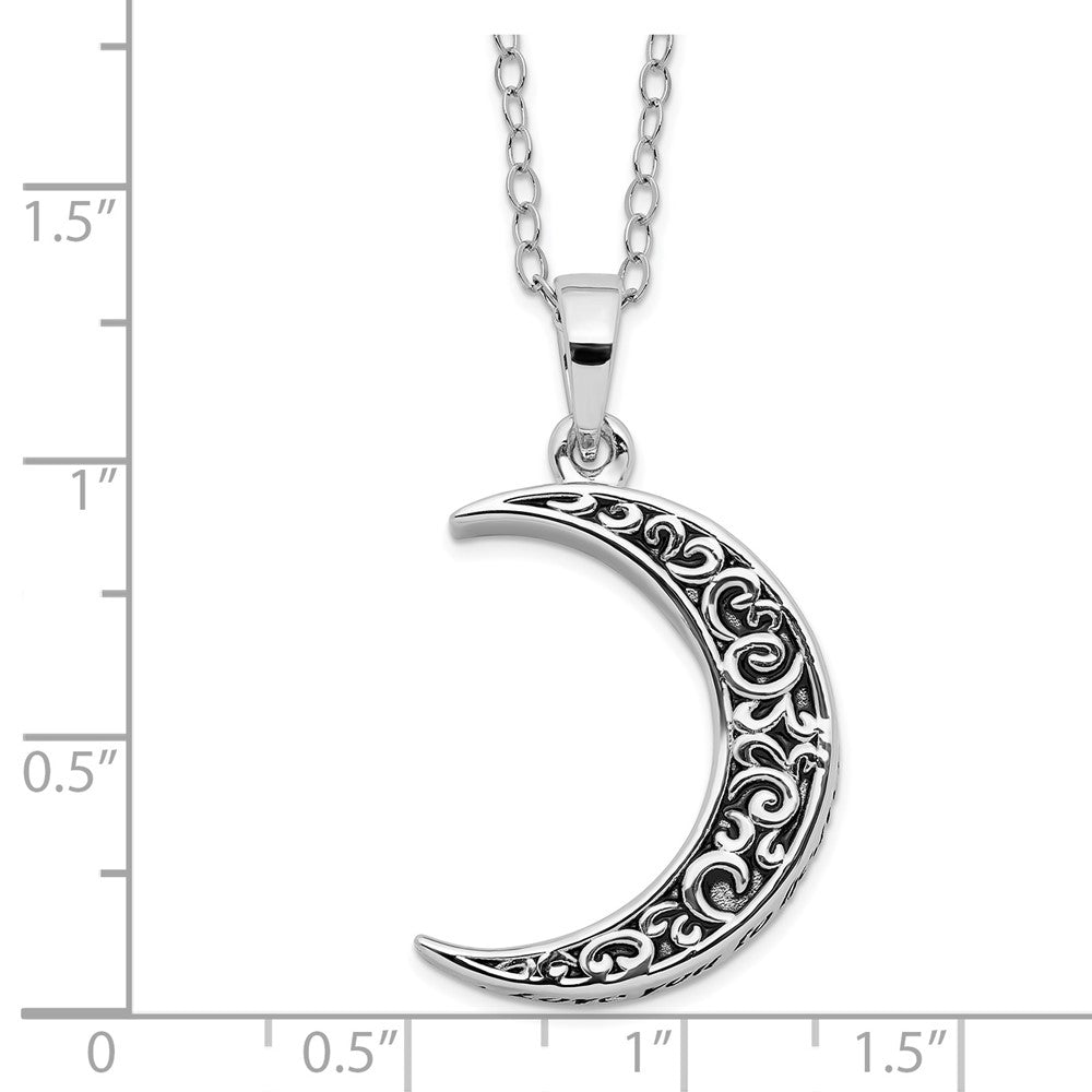 Sentimental Expressions 925 Sterling Silver Rhodium Plated Antiqued Ash Holder Necklace 18 Inches x 19 mm