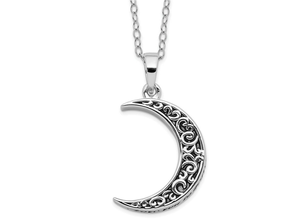 Sentimental Expressions 925 Sterling Silver Rhodium Plated Antiqued Ash Holder Necklace 18 Inches x 19 mm