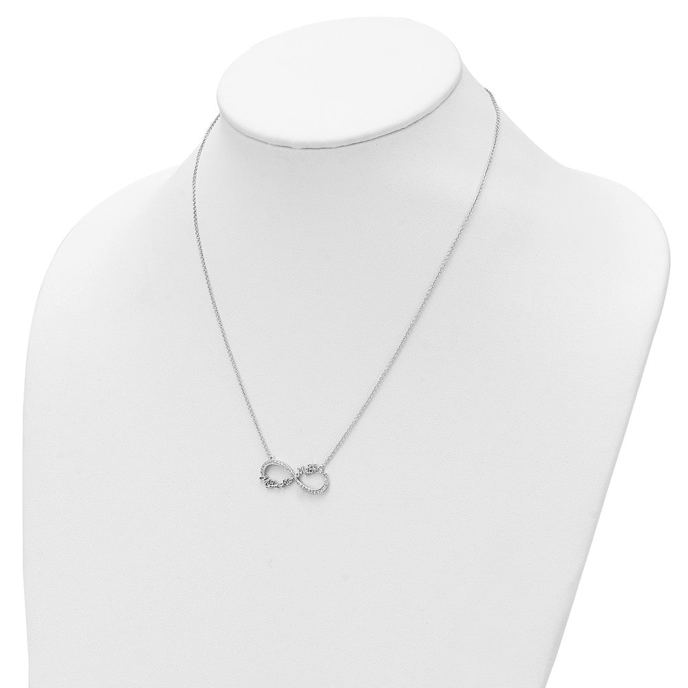 Sentimental Expressions 925 Sterling Silver  CZ My Daughter My Friend Necklace 18 Inches x 27 mm
