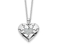 Sentimental Expressions 925 Sterling Silver Cable CZ Antiqued Love You To Pieces Necklace 18 Inches x 26 mm