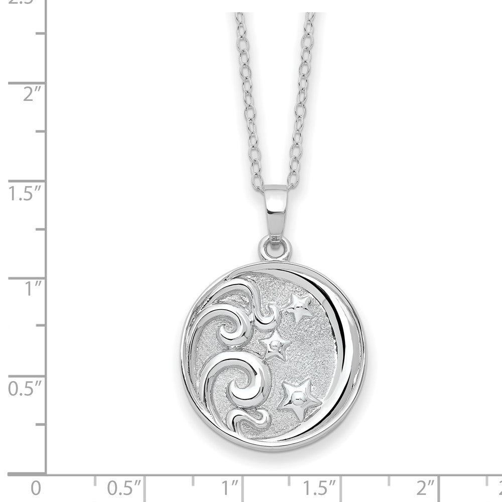 Sentimental Expressions 925 Sterling Silver  Antiqued Goodnight Ash Holder Necklace 18 Inches x 22 mm
