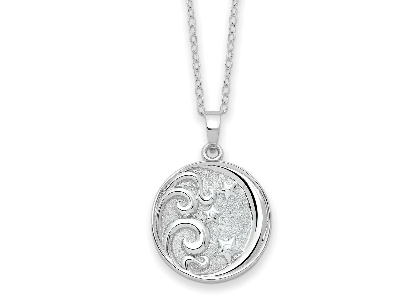 Sentimental Expressions 925 Sterling Silver  Antiqued Goodnight Ash Holder Necklace 18 Inches x 22 mm