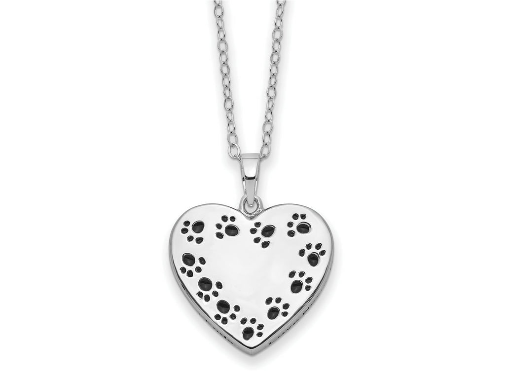 Sentimental Expressions Sterling Silver Antiqued Love Never Ends Pet Ash Holder Necklace 18 Inches x 24