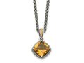 FJC Finejewelers Sterling Silver with 14k Accent Pendant with Antiqued Citrine Necklace 18 Inches x 11 mm