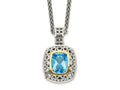 FJC Finejewelers Sterling Silver with 14kt Accent Light Swiss Blue Topaz Necklace 2.7 cttw 18 in Chain