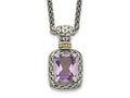 FJC Finejewelers Sterling Silver with 14kt Accent Amethyst Necklace 18 Inches Chain