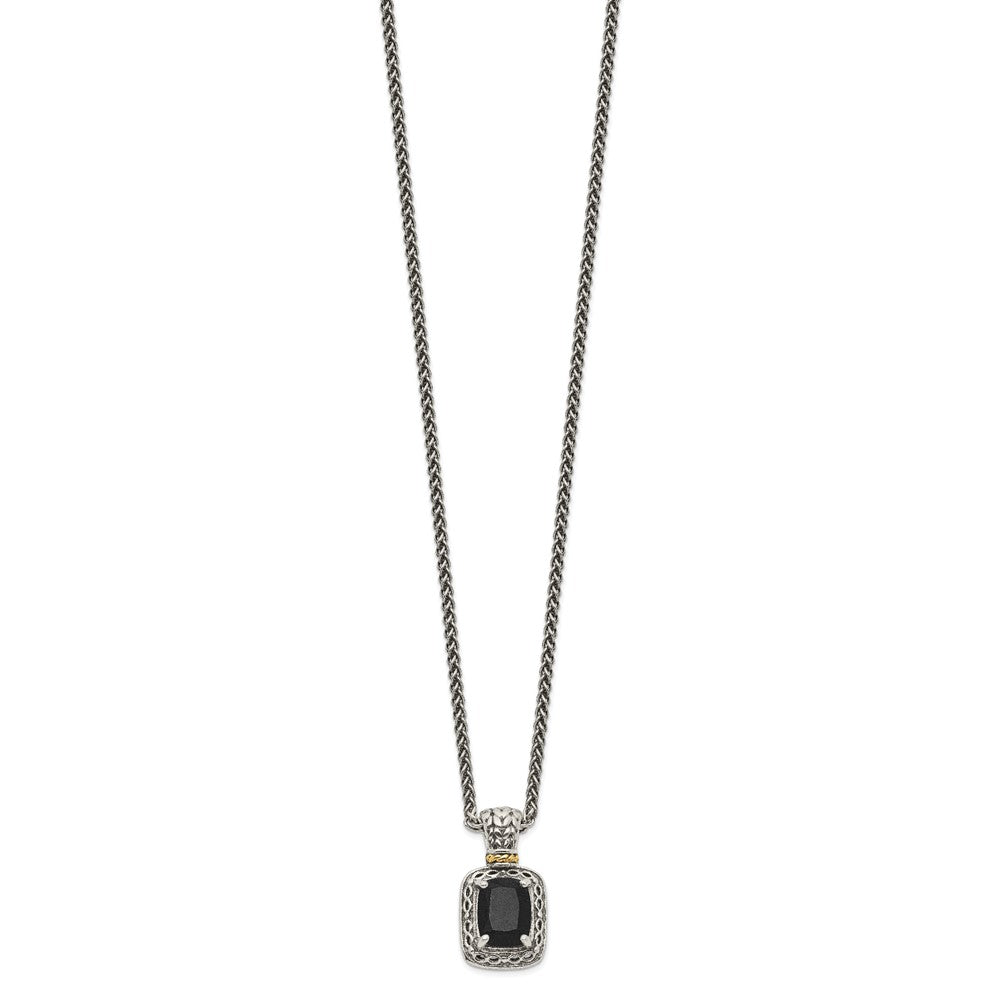 FJC Finejewelers  Sterling Silver with 14kt Accent Onyx Necklace 18 Inches