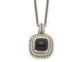 FJC Finejewelers Sterling Silver with 14kt Accent Antiqued Cabochon Onyx Necklace 18 Inches x 20 mm