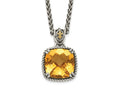 FJC Finejewelers Sterling Silver with 14kt Accent Antiqued with Citrine 18 Inches x 15 mm