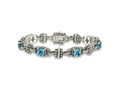 FJC Finejewelers Sterling Silver with 14kt Accent Antiqued Swiss Blue Topaz Bracelet 7.5 Inches x 10 mm