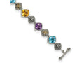 FJC Finejewelers Sterling Silver with 14kt Accent Antiqued Multi Color Bracelet 8.25 Inches x 10 mm