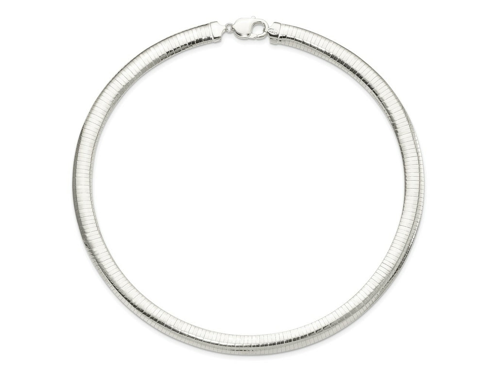 FJC Finejewelers 925 Sterling Silver Omega 10mm Cubetto Necklace 18 Inches