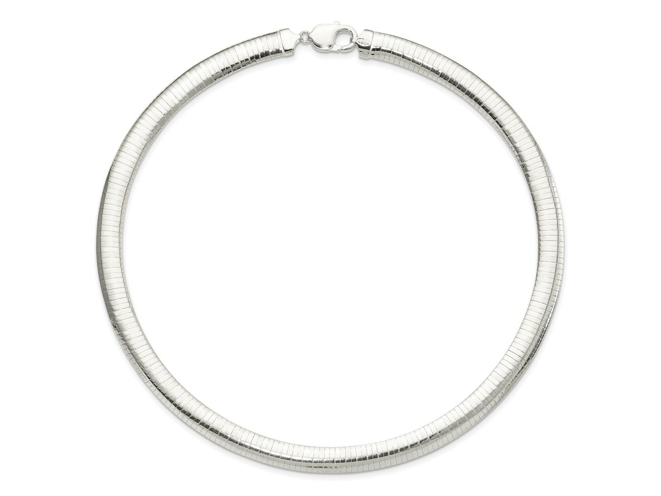 FJC Finejewelers 925 Sterling Silver Omega 10mm Cubetto Necklace 18 Inches