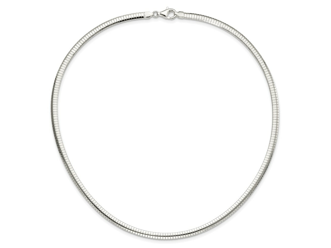 FJC Finejewelers 925 Sterling Silver Omega 4mm Cubetto Necklace 18 Inches