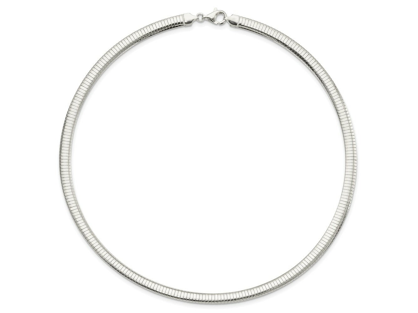 FJC Finejewelers 925 Sterling Silver Omega 6mm Cubetto Necklace 18 Inches