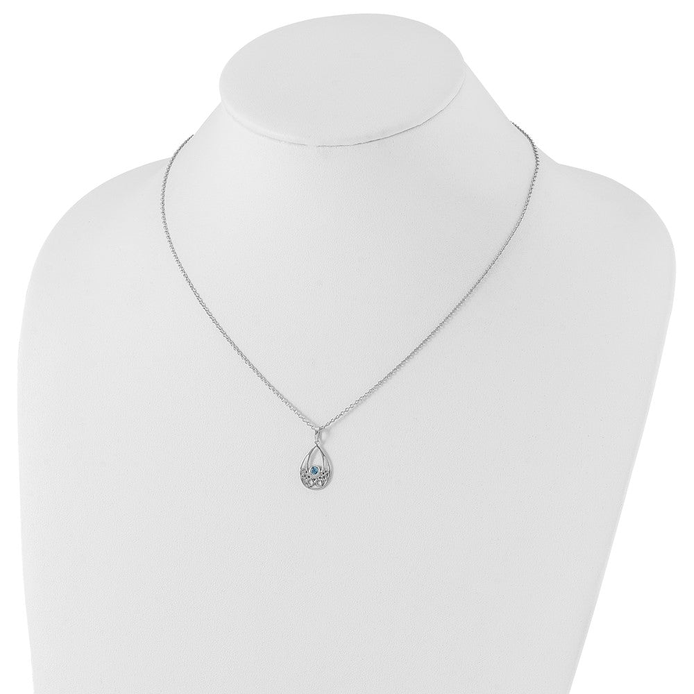 FJC Finejewelers 925 Sterling Silver Cable Blue Topaz Necklace 18 Inches x 10 mm