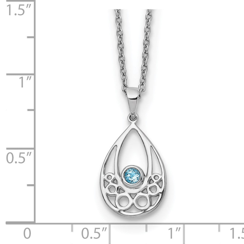 FJC Finejewelers 925 Sterling Silver Cable Blue Topaz Necklace 18 Inches x 10 mm