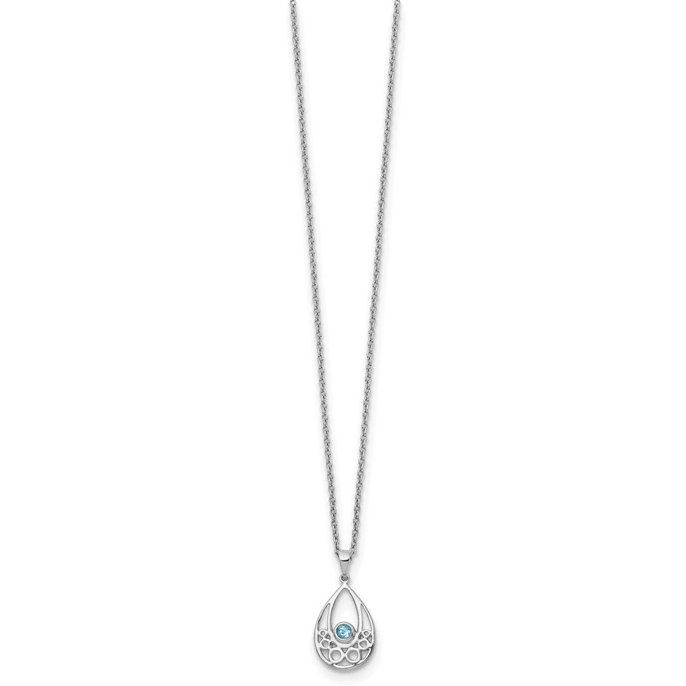 FJC Finejewelers 925 Sterling Silver Cable Blue Topaz Necklace 18 Inches x 10 mm