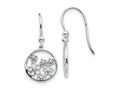 FJC Finejewelers 925 Sterling Silver  Plated White Ice .01ct Dia. Flowers Dangle Earrings 26 x 12 mm