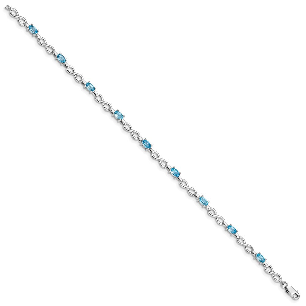 FJC Finejewelers 925 Sterling Silver Rhodium Plated Blue Topaz Bracelet 7.5 Inches