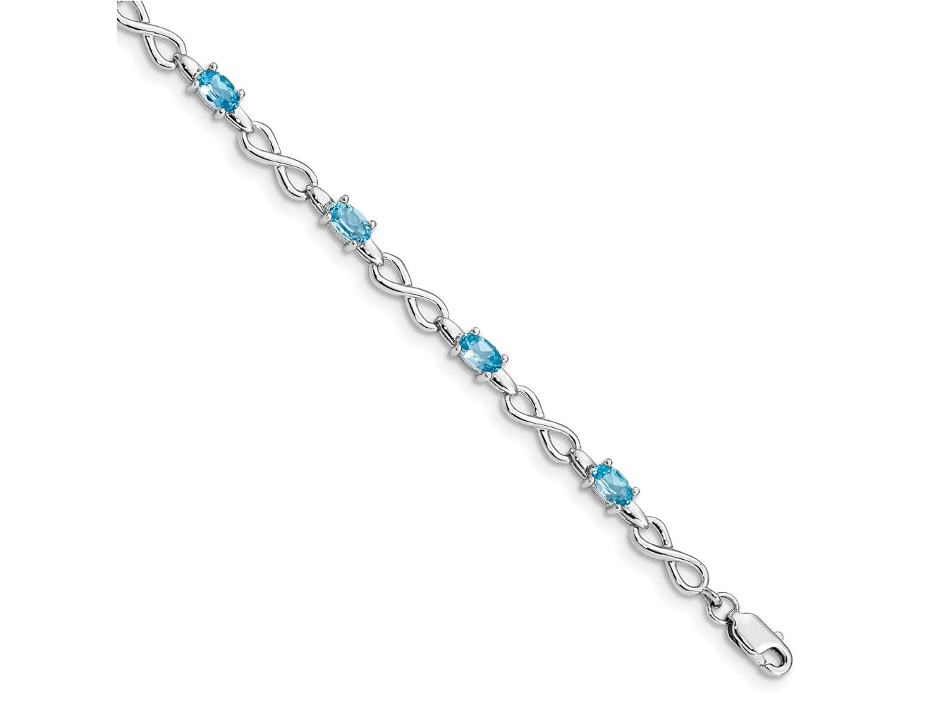 FJC Finejewelers 925 Sterling Silver Rhodium Plated Blue Topaz Bracelet 7.5 Inches