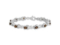 FJC Finejewelers 925 Sterling Silver Rhodium Plated Smoky Quartz Bracelet 7 Inches
