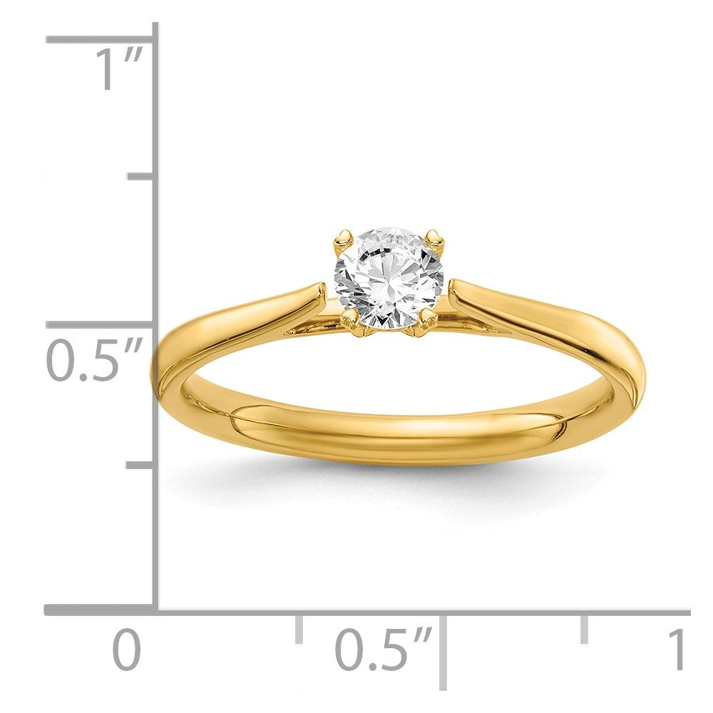 FJC Finejewelers 14 kt Yellow Gold 1/4 ct Round Lab Grown Diamond Solitaire Engagement Ring 2 mm