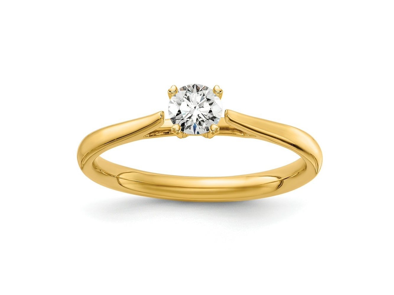 FJC Finejewelers 14 kt Yellow Gold 1/4 ct Round Lab Grown Diamond Solitaire Engagement Ring 2 mm