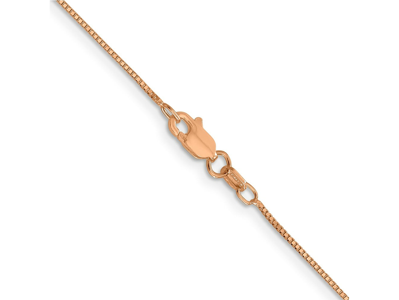 FJC Finejewelers 14 kt Rose Gold .70mm Box Chain Anklet 10 Inches x 0.7 mm
