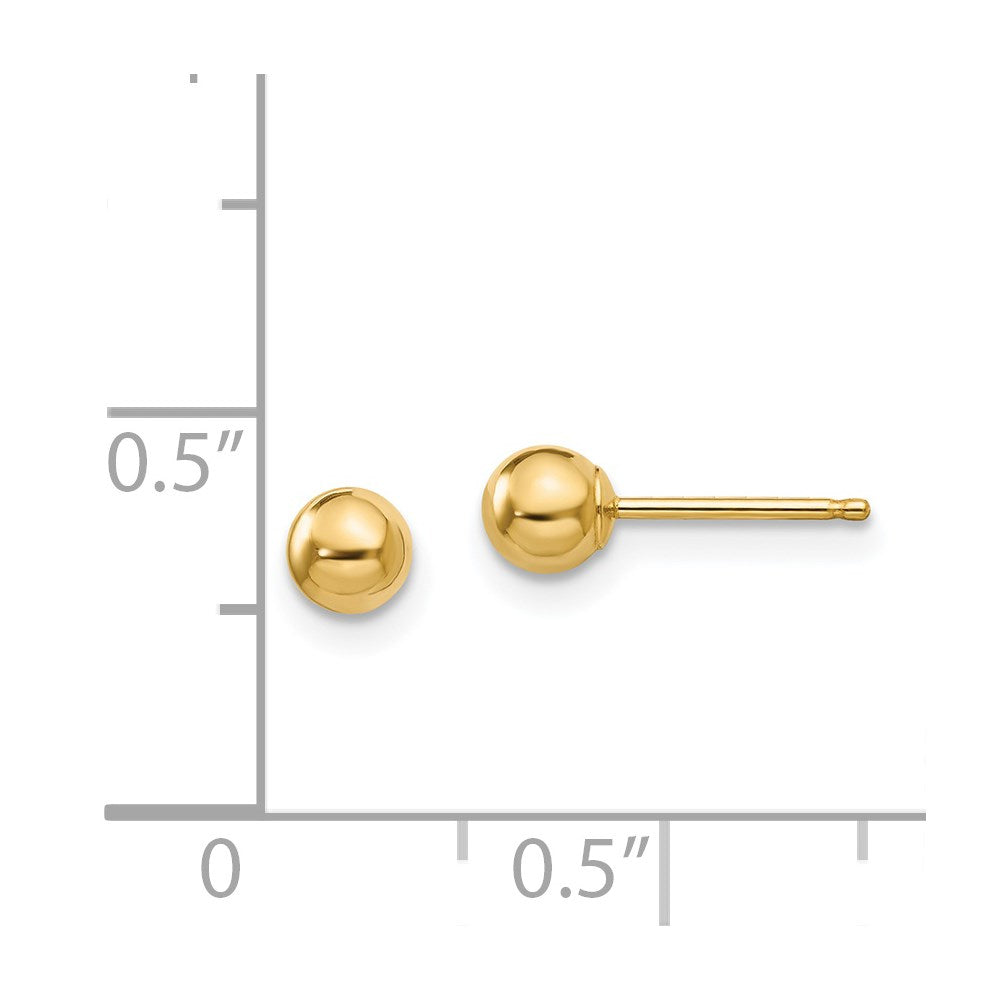 FJC Finejewelers 14 kt Yellow Gold Madi K Polished Ball Post Earrings 4 x 4 mm