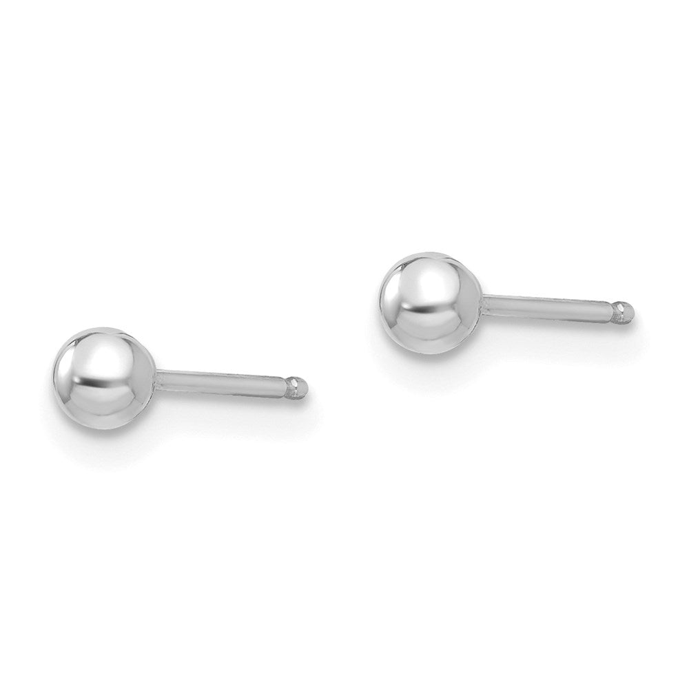 FJC Finejewelers 14 kt White Gold Madi K Polished Ball Post Earrings 3 mm x 3 mm