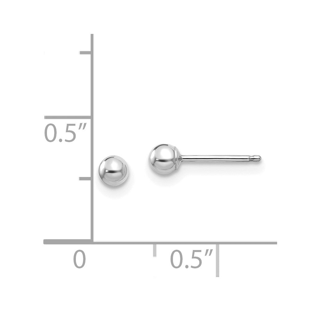 FJC Finejewelers 14 kt White Gold Madi K Polished Ball Post Earrings 3 mm x 3 mm