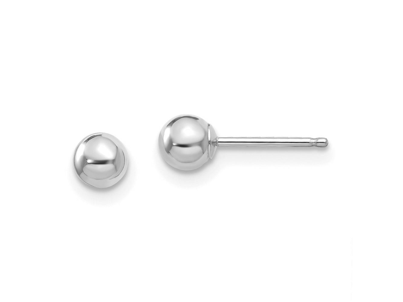 FJC Finejewelers 14 kt White Gold Madi K Polished Ball Post Earrings 4 mm x 4 mm