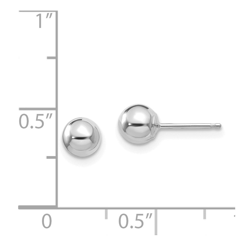 FJC Finejewelers 14 kt White Gold Madi K Polished Ball Post Earrings 5 mm x 5 mm